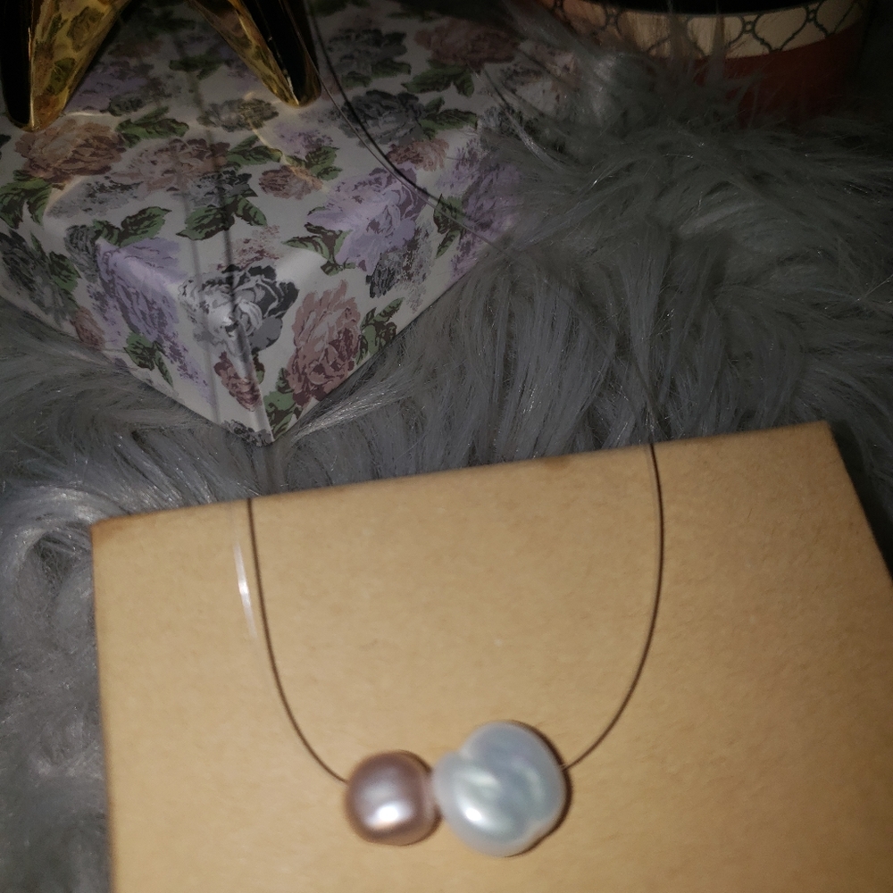 Two genuine freshwater baroque pearl necklace